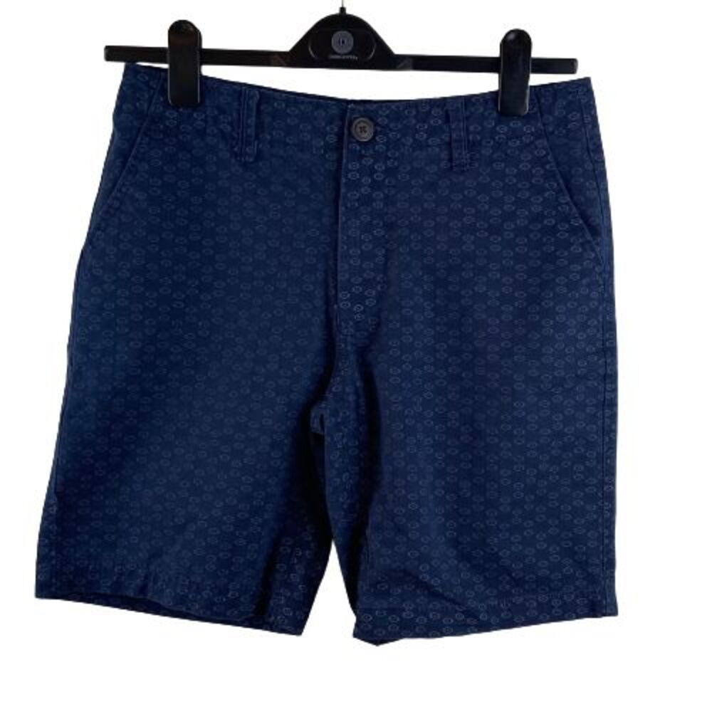 Aeropostale Mens 30 Blue Geometric Print Casual Chino Cotton Pockets Shorts